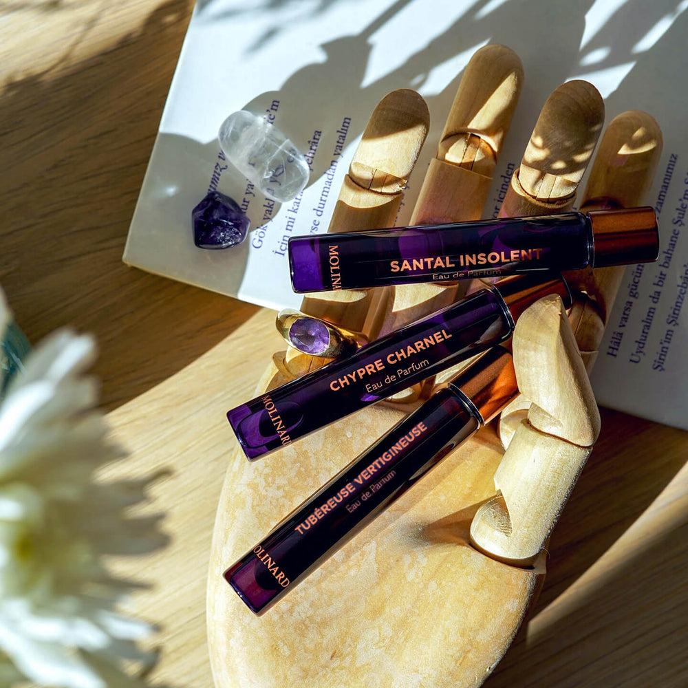 Molinard Roll on Parfum in verschieden Duftrichtungen Tubereuse Vertigineuse, Chypre Charnel, Santal Insolent. Roll on perfume germany