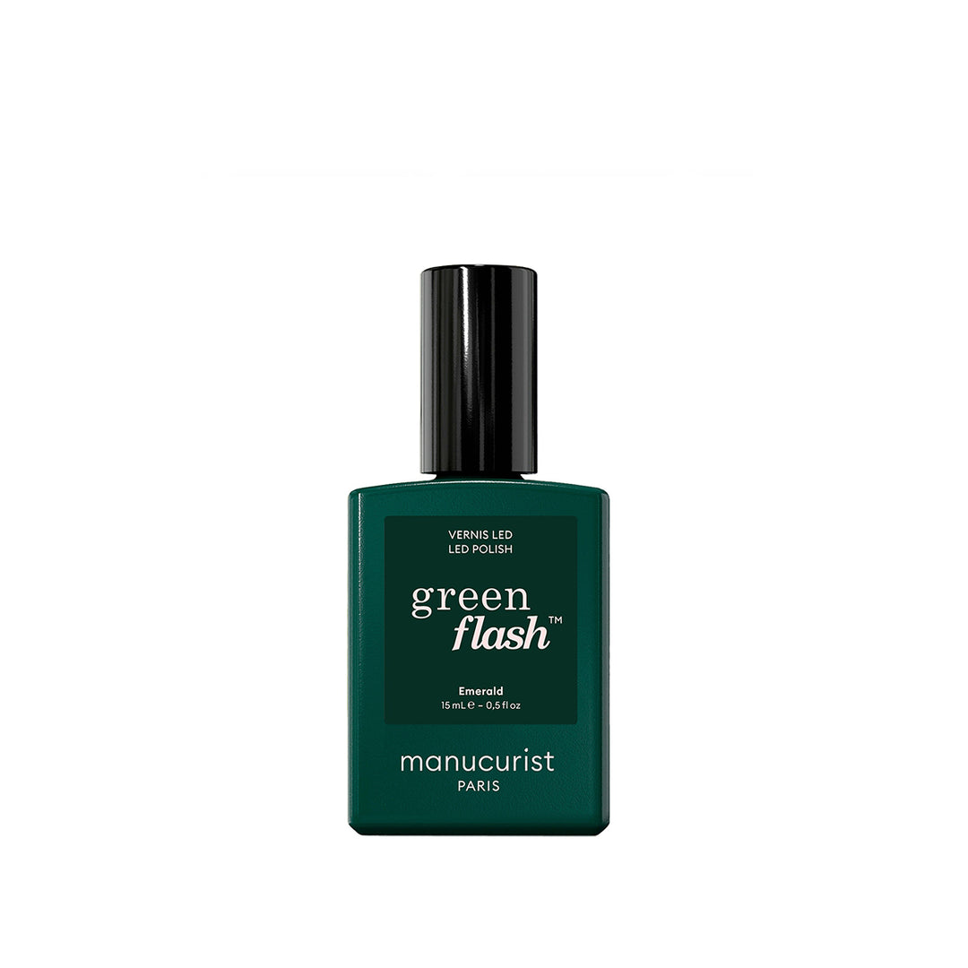 Manucurist Green Flash Emerald LED Nagellack in tiefem Tannengrün aus der Holiday Collection
