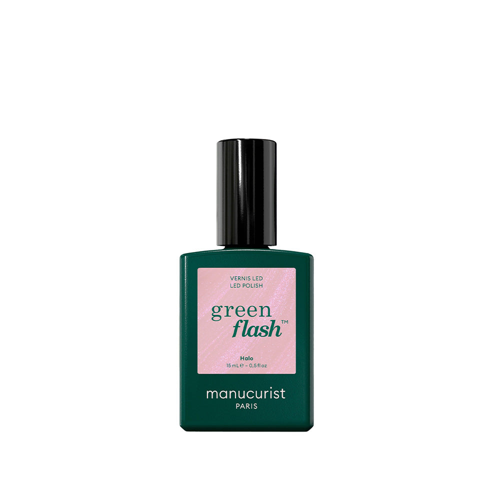 Manucurist Green Flash Halo – zartrosa UV-Nagellack mit perlmuttschimmerndem Finish, perfekt für festival nails und simple festival nails.