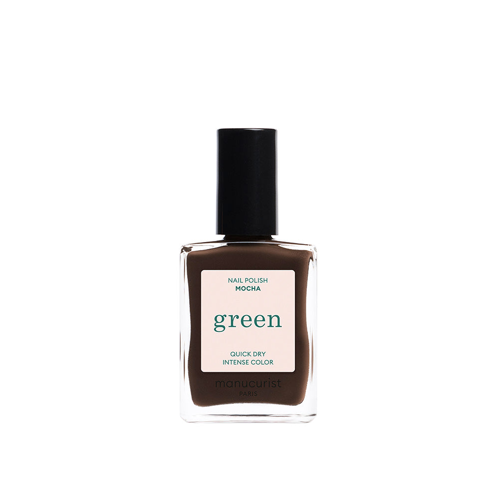 Manucurist Green Mocha dunkelbrauner Nagellack für die Wintermonate mit pflegender Wirkung. green nagellack für zuhause, mocha mousse nagellack