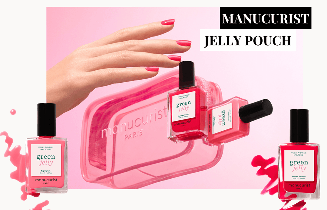 Manucurist Jelly Pouch mit Sugar Plum und Pomme d'Amour – sommerliches Nagellack-Set in transparenter Kosmetiktasche