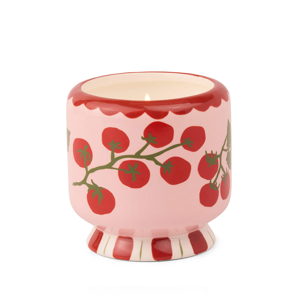 Paddywax Candle Heirloom Tomato. Handgegossene Duftkerze im Keramikgefäß mit frischem, grün-aromatischem Tomatenduft für eine natürliche, belebende Atmosphäre. Perfekte Geschenkidee.