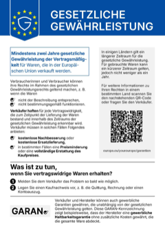 EU-Label: Gesetzliche Gewährleistung